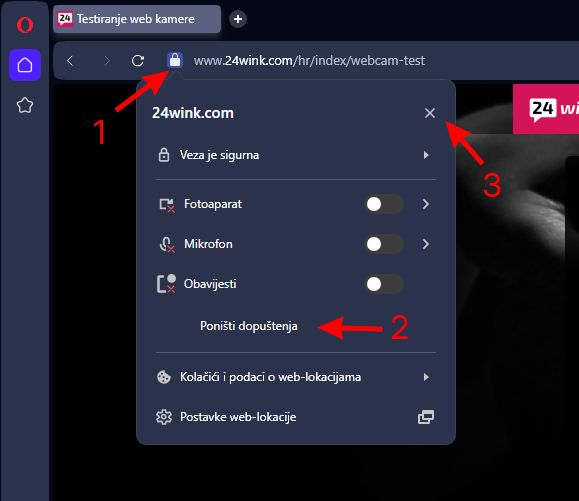 Opera Reset Permissions